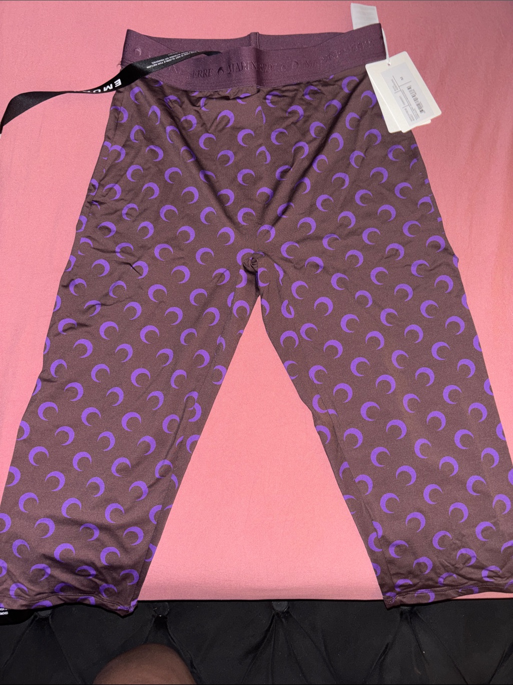 Marine Serre Purple Crescent Print Active Capri Leggings (Brand New)